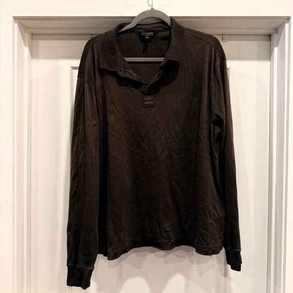 Banana Republic Factory Dark Green Long Sleeve Polo - Picture 1 of 2